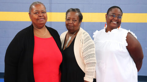 Three members of the resident council for Mosby Court.